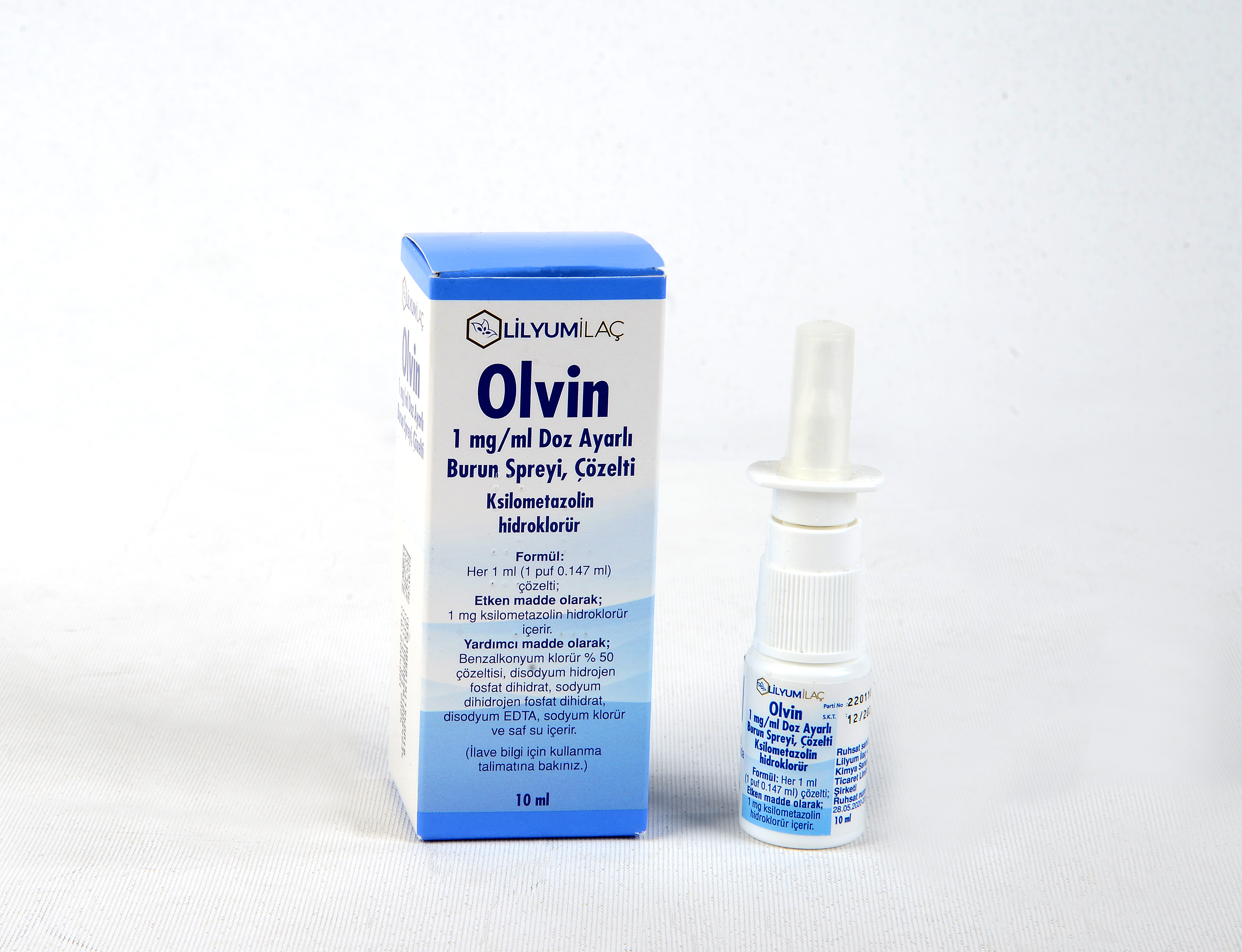Olvin 1 mg / ml Doz Ayarlı Burun Spreyi, Çözelti 